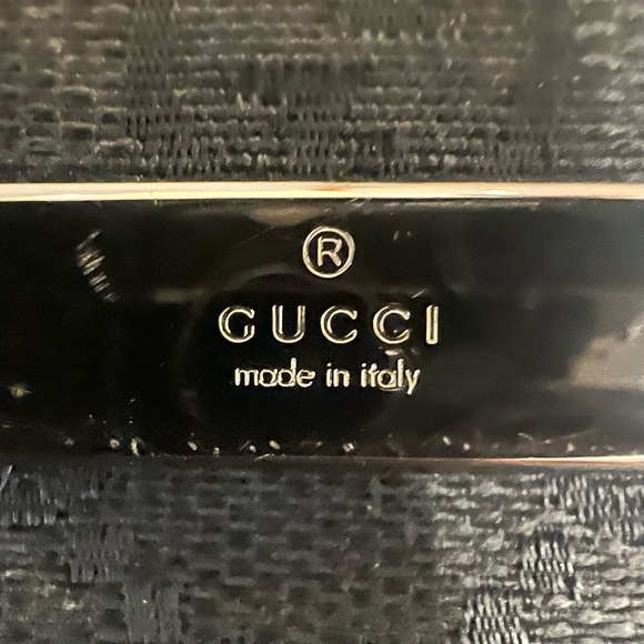 Auth Gucci Monogram Black Coated Canvas Wallet w Silver Hardware, Pre-owned cond - Picture 7 of 13